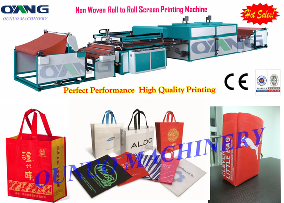 Roll to Roll Non Woven Screen Printing Machine untuk label tas belanja yang dicetak