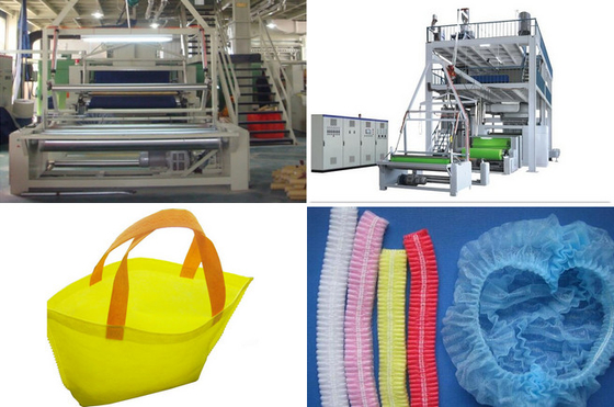 SMS PP Spunbond Nonwoven Fabric Production Line / Peralatan pembuatan tas otomatis