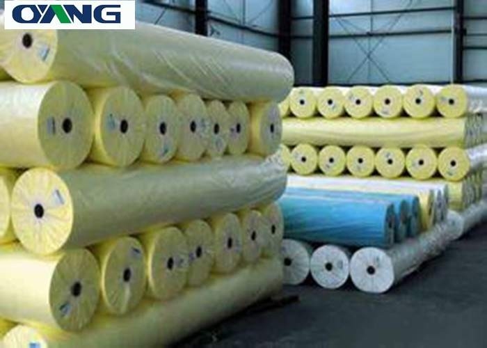 Oeko - Tex Standard Spunbond Nonwoven Fabric Bahan Semi Polypropylene Non Woven Kuning